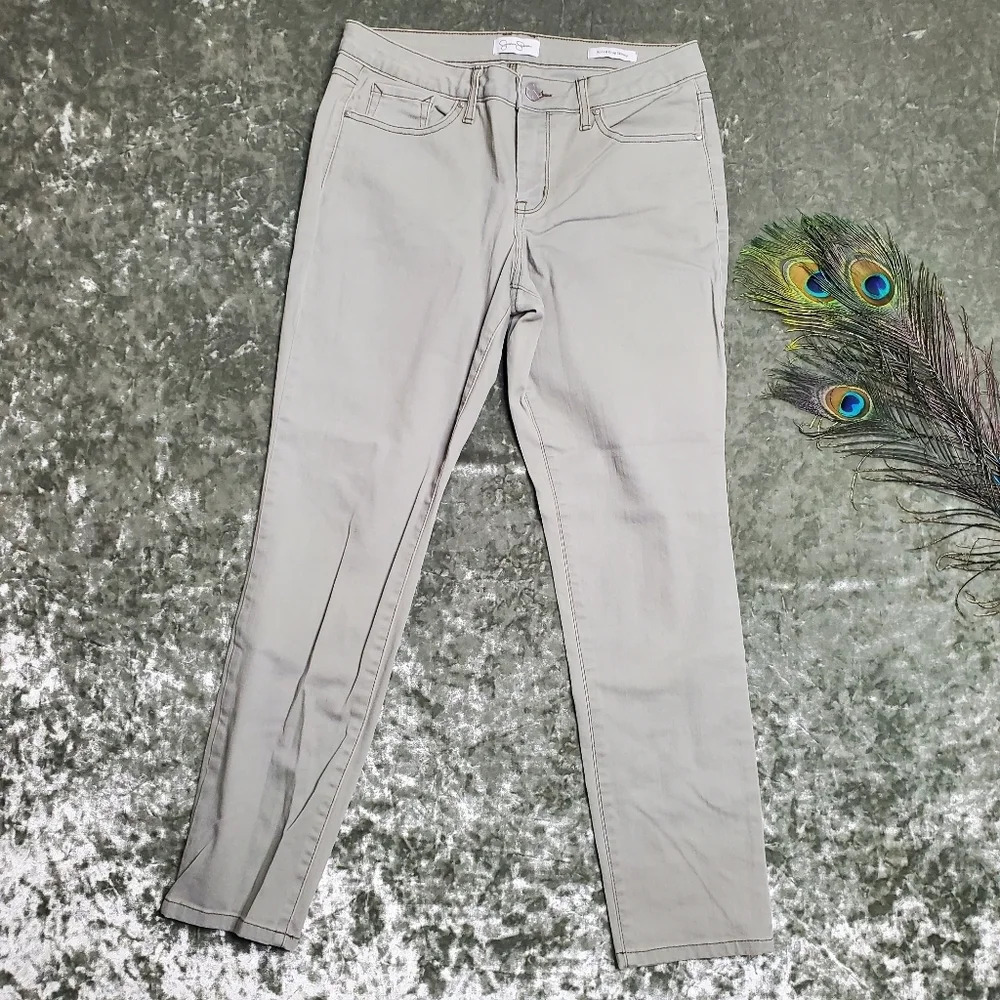 Jessica Simpson Green Rolledโ Crop Skinny Denim Jeans